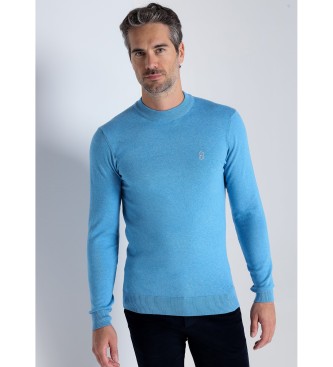 Bendorff Basic pullover met medium blauwe kraag