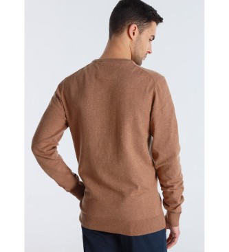 Bendorff Basic sweater with brown box collar