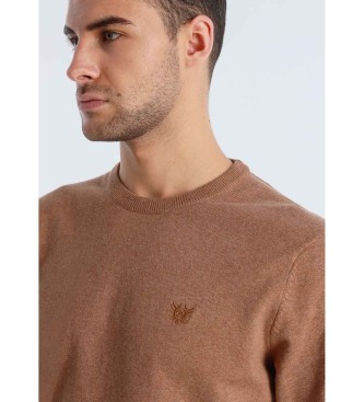 Bendorff Basic sweater with brown box collar