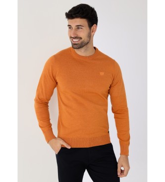 Bendorff Basic strikket trje, boxkrave Logobroderi orange