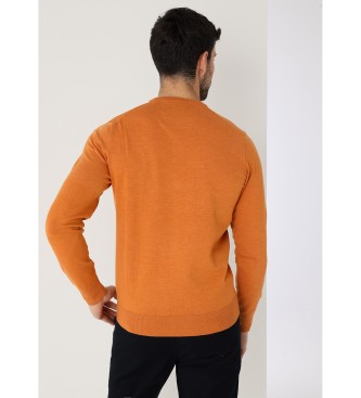 Bendorff Basic strikket trje, boxkrave Logobroderi orange