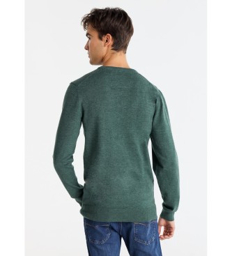 Bendorff Pull basique en tricot avec logo brod vert
