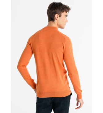 Bendorff Pull basique en maille orange Col Perkins