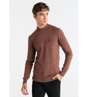 Bendorff Pull basique en maille marron col Perkins