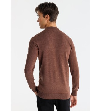 Bendorff Basic knitted jumper brown Perkins collar