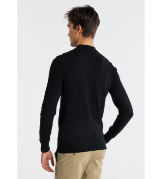 Bendorff Basic-Strickpullover schwarz Perkins-Kragen