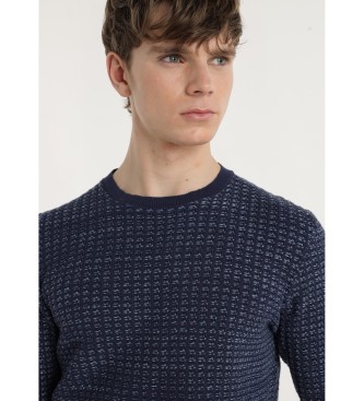 Bendorff Camisola em jacquard aberta azul-marinho