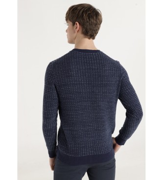 Bendorff Camisola em jacquard aberta azul-marinho
