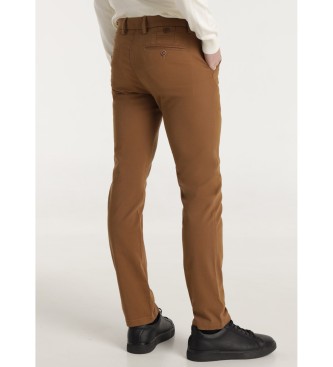 Bendorff Brown Dyed Twill Slim Slim Trousers