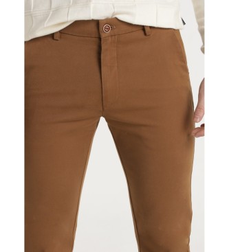 Bendorff Brown Dyed Twill Slim Slim Trousers