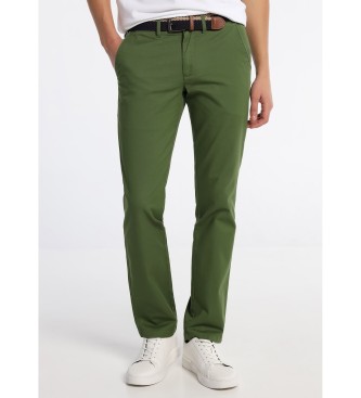 Bendorff Pantalones Chino con Cinturn verde