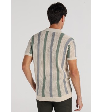 Bendorff Poloshirt korte mouw verticale strepen print beige