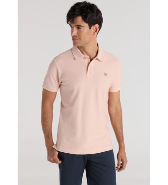 Bendorff Kurzrmeliges Poloshirt aus Jacquard-Webstoff mit gesticktem Logo in Rosa