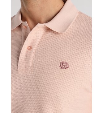 Bendorff Kurzrmeliges Poloshirt aus Jacquard-Webstoff mit gesticktem Logo in Rosa