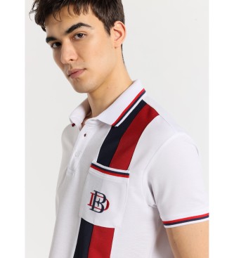 Bendorff BENDORFF - Polo de manga corta con banda bicolor con bolsillo blanco