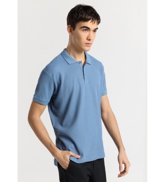 Bendorff BENDORFF - Tkana polo majica s kratkimi rokavi iz žakarda klasičnega kroja modra