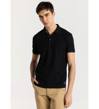 Bendorff BENDORFF - Jacquard woven short sleeve polo shirt classic style black