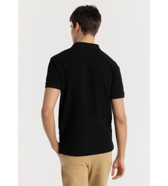 Bendorff BENDORFF - Żakardowa koszulka polo z krótkim rękawem w klasycznym czarnym kolorze