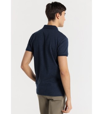 Bendorff BENDORFF - Tkana polo majica s kratkimi rokavi v mornariški barvi Jaquard