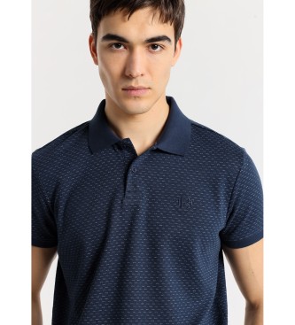 Bendorff BENDORFF - Navy Jaquard woven short sleeve polo shirt