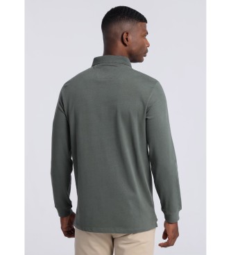 Bendorff Camisa pólo verde de manga comprida