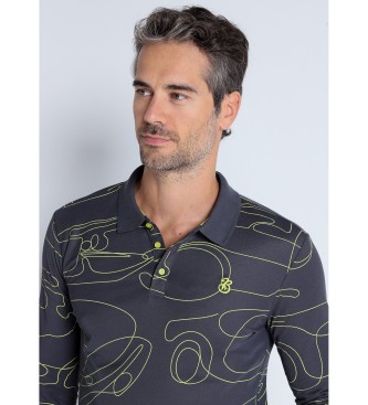 Bendorff BENDORFF - Printed long-sleeved polo shirt grey