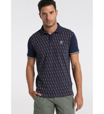 Bendorff Pique Abstract short sleeve polo shirt navy print