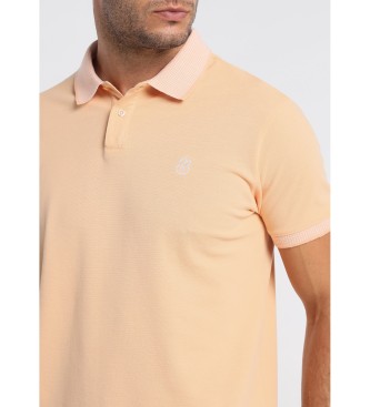 Bendorff Short sleeve polo Slub Pique Jaquard Collar Comfort Orange