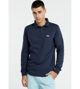 Bendorff Long Sleeve Structured Polo With Navy Pockets