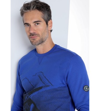 Bendorff Grafična majica z modrim škatlastim ovratnikom