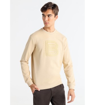 Bendorff Sweat beige brodé avec logo en relief