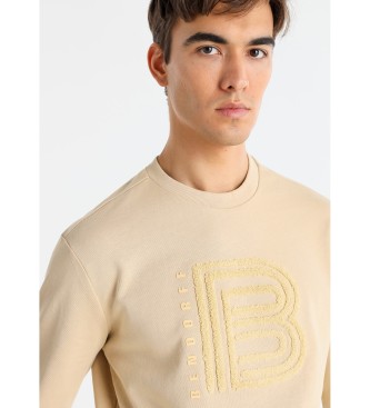 Bendorff Sweat beige brodé avec logo en relief