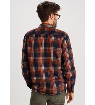 Bendorff Long sleeve shirt, checkered flannel, brown, navy 