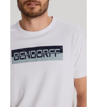 Bendorff T-shirt bianca con stampa floccata