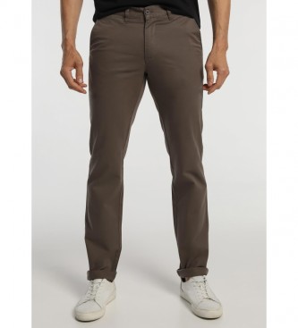 Bendorff Pantalon Chino Confort Fit marrón oscuro 