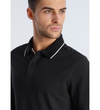 Bendorff Black Jaquard Collar Structure Polo Shirt