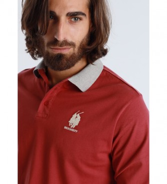 Bendorff Camisa pólo de manga comprida vermelha