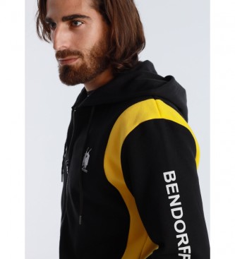 Bendorff Sweat-shirt à capuche ouvert noir, jaune