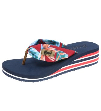 Beppi Strand sandal til kvinder med kile 2199940 marine
