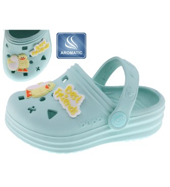 Beppi Clog with decorative rubber 2196982 Turquoise