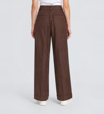 Berwich Pantalon Serena Crop marron