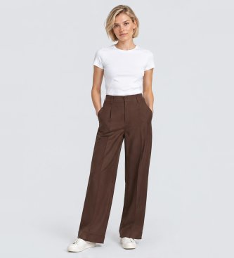 Berwich Pantalon Serena Crop marron