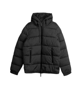 Bikkembergs Black Nylon Quilted Coat