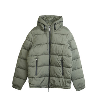 Bikkembergs Green Nylon Quilted Coat