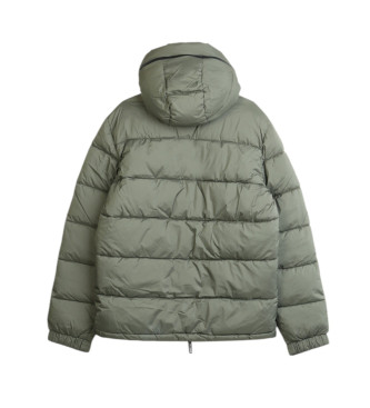 Bikkembergs Green Nylon Quilted Coat