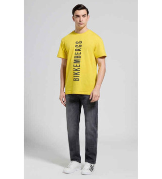 Bikkembergs T-shirt com logtipo amarelo