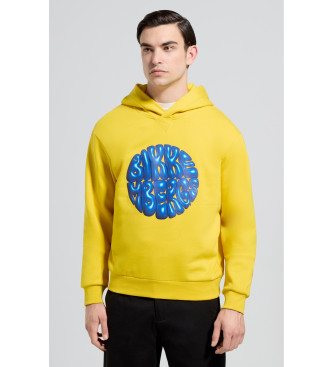 Bikkembergs Sudadera con ilustracin amarillo