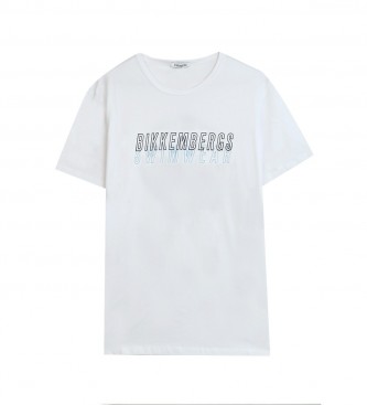 Bikkembergs T-shirt med dubbel logotyp vit