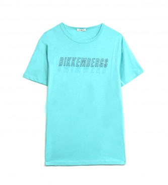 Bikkembergs T-shirt turquoise  double logo