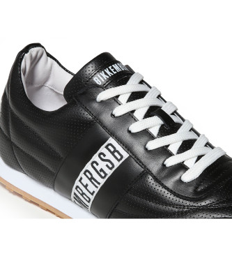 Bikkembergs Lder Sneakers Fotboll svart